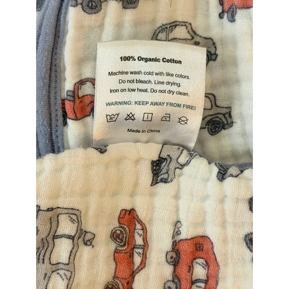 Tado Muslin Organic Cotton Sleep Sack XL 39 Inch Car Print Wearable Blanket 2T